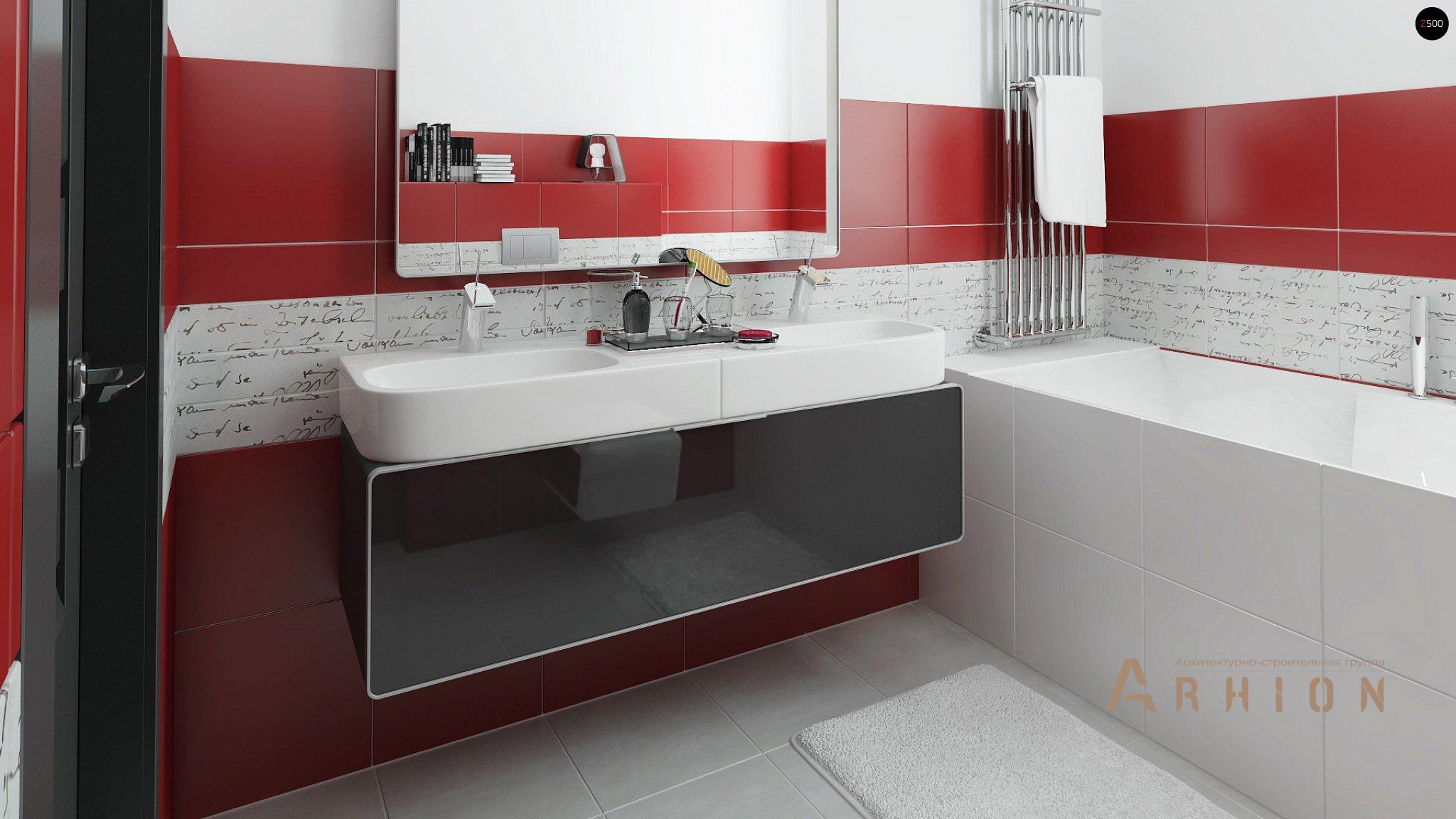 11. Проект двухэтажного дома в современном стиле с четырехскатной, Zx24 dk, площадью - 163 кв c терассой, балконом, гаражом